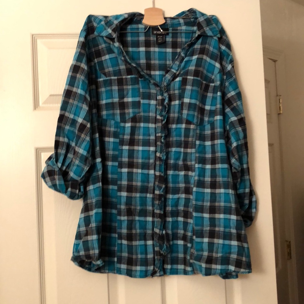 Plaid women’s button down.